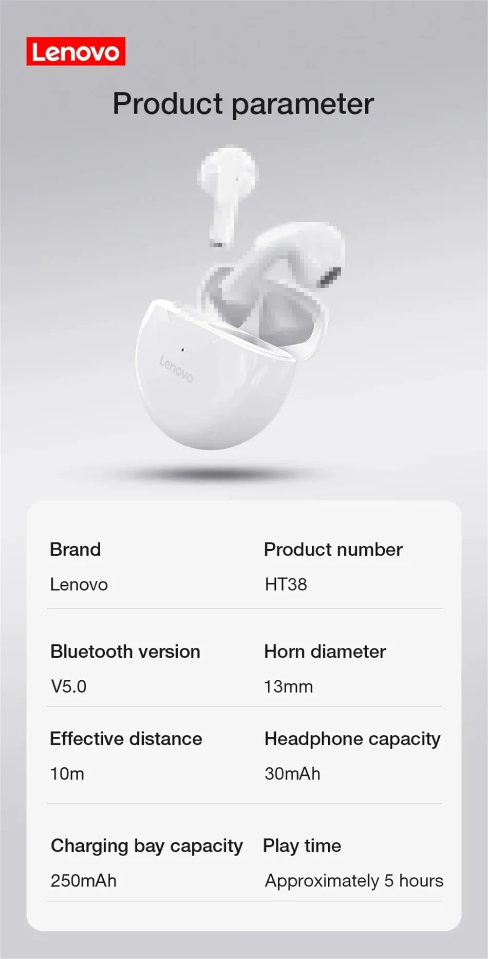 Lenovo XT53 Bluetooth 5.4 Earbuds