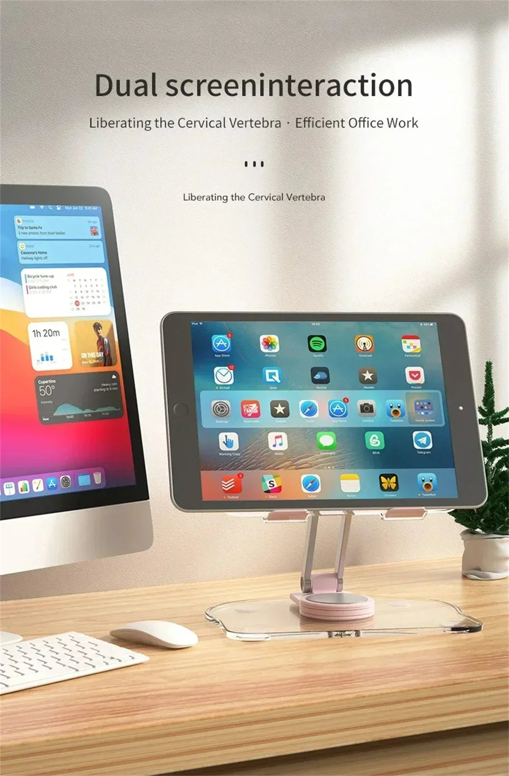 360° Acrylic Tablet Stand: Foldable Adjustable Holder for 4.7-13" Devices
