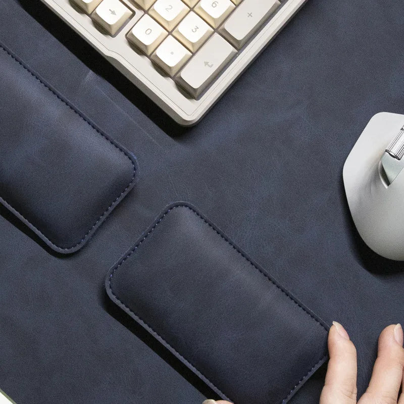 3-Piece PU Desk Mat Set | Waterproof Mouse Pad with Wrist Rest & Non-Slip Base