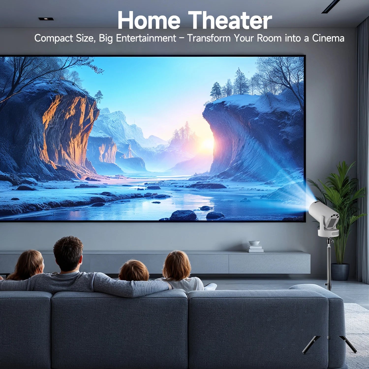 Smart Projector with Voice Remote & WiFi