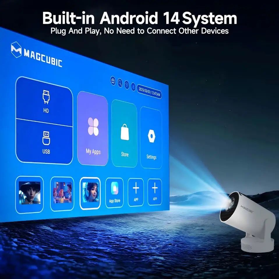 Smart Projector with Voice Remote & WiFi
