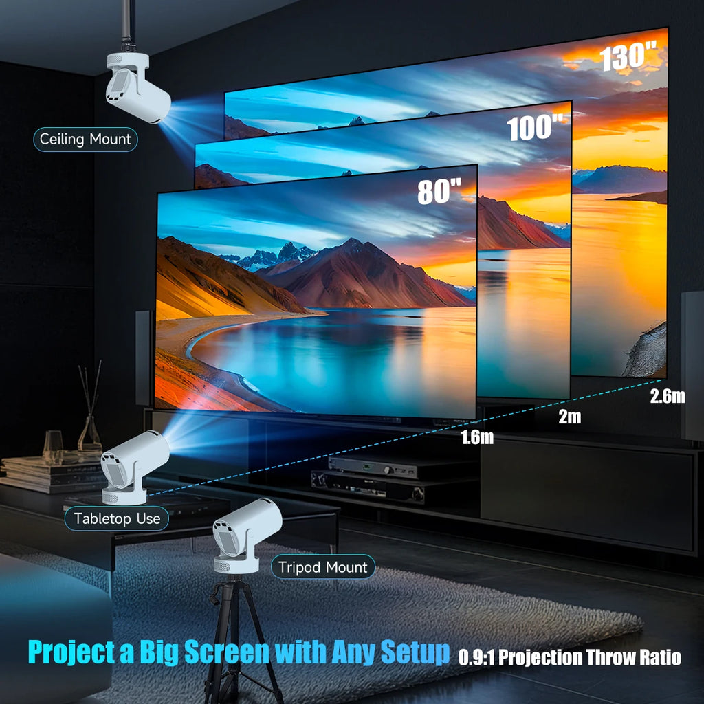 Smart Projector with Voice Remote & WiFi