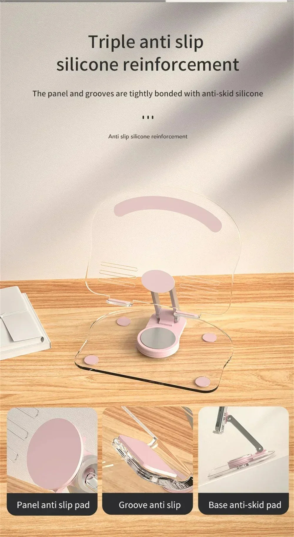 360° Acrylic Tablet Stand: Foldable Adjustable Holder for 4.7-13" Devices
