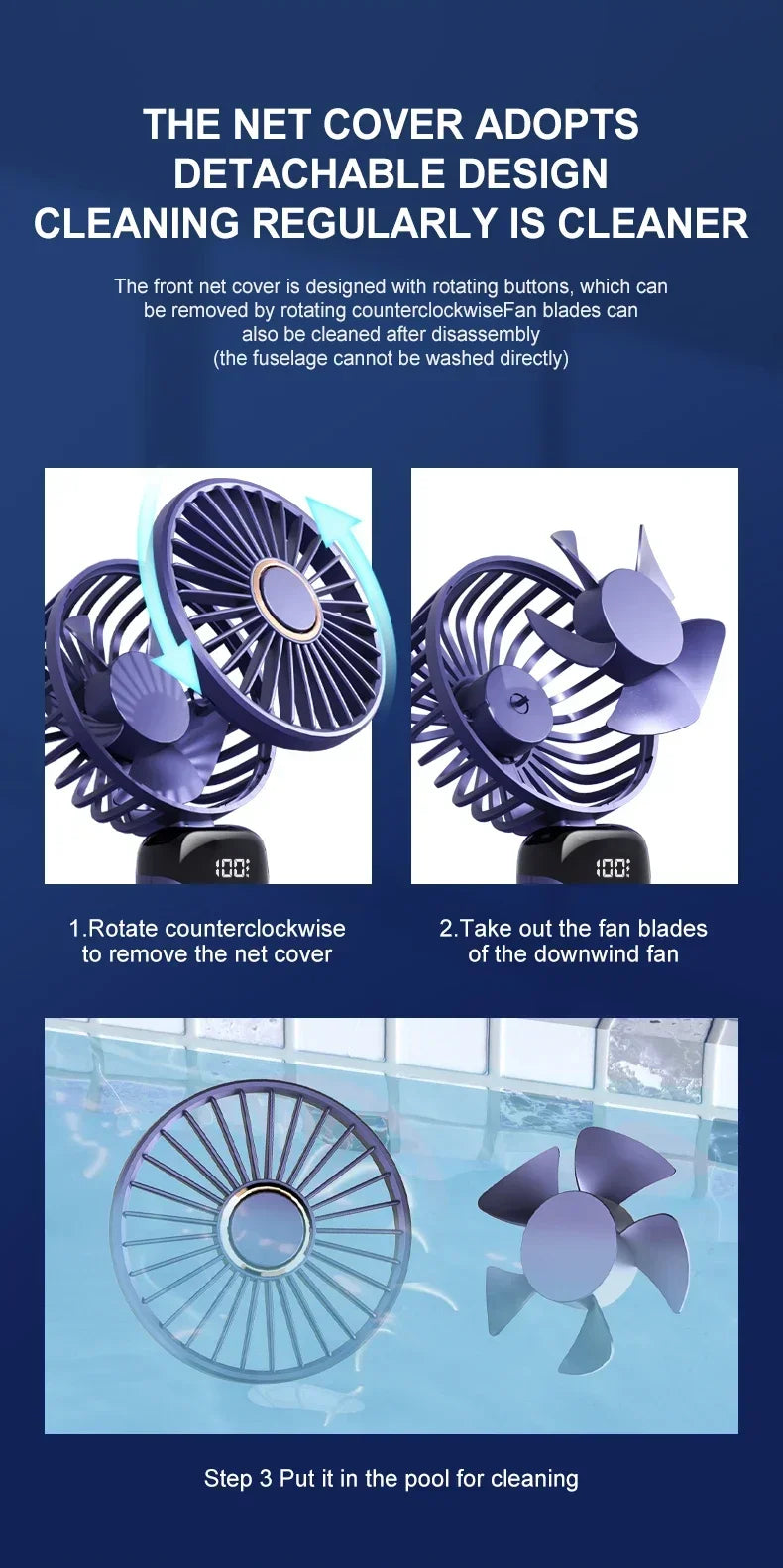 5-Speed Foldable Neck Fan with Phone Stand & LED Display