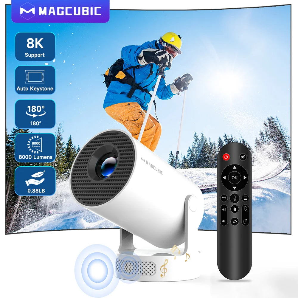 Smart Projector with Voice Remote & WiFi