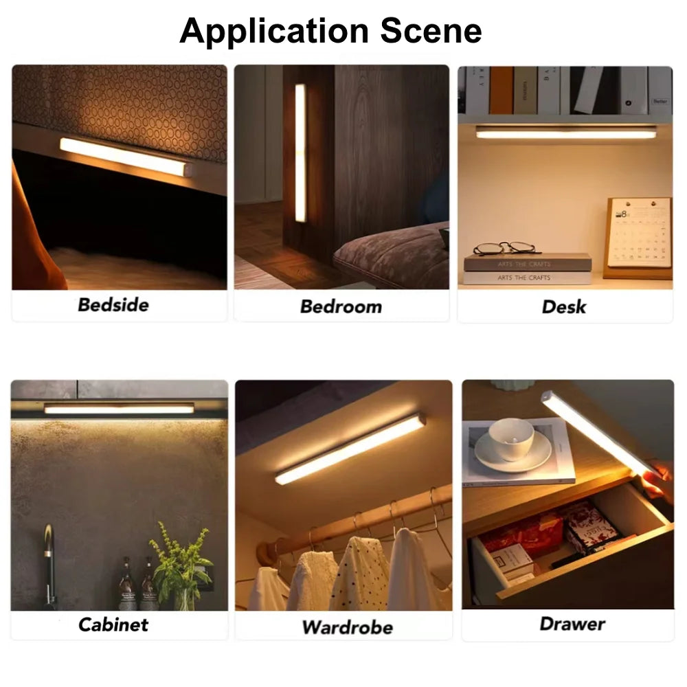 Rechargeable Motion Sensor LED Bar Light: Magnetic Cabinet Lamp