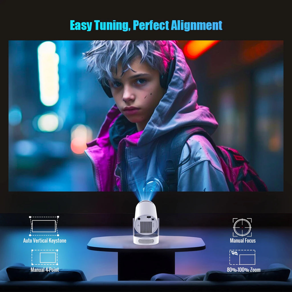 Smart Projector with Voice Remote & WiFi