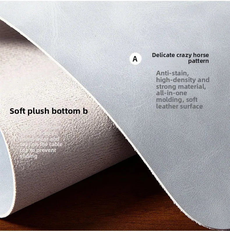3-Piece PU Desk Mat Set | Waterproof Mouse Pad with Wrist Rest & Non-Slip Base