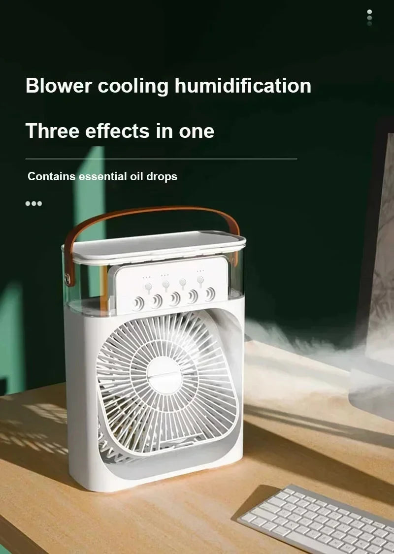 3-in-1 Portable Air Cooler: Fan, Humidifier & Night Light