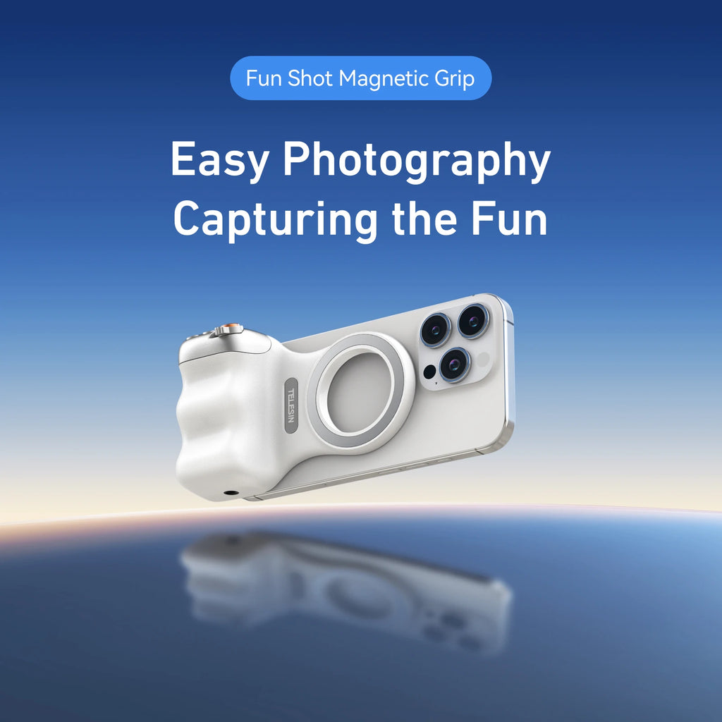 Magnetic Phone Grip with Remote Shutter & Fill Light for iPhone/Android