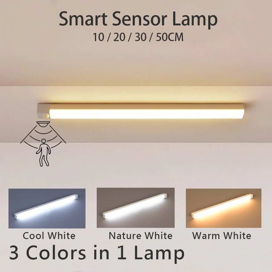 Rechargeable Motion Sensor LED Bar Light: Magnetic Cabinet Lamp
