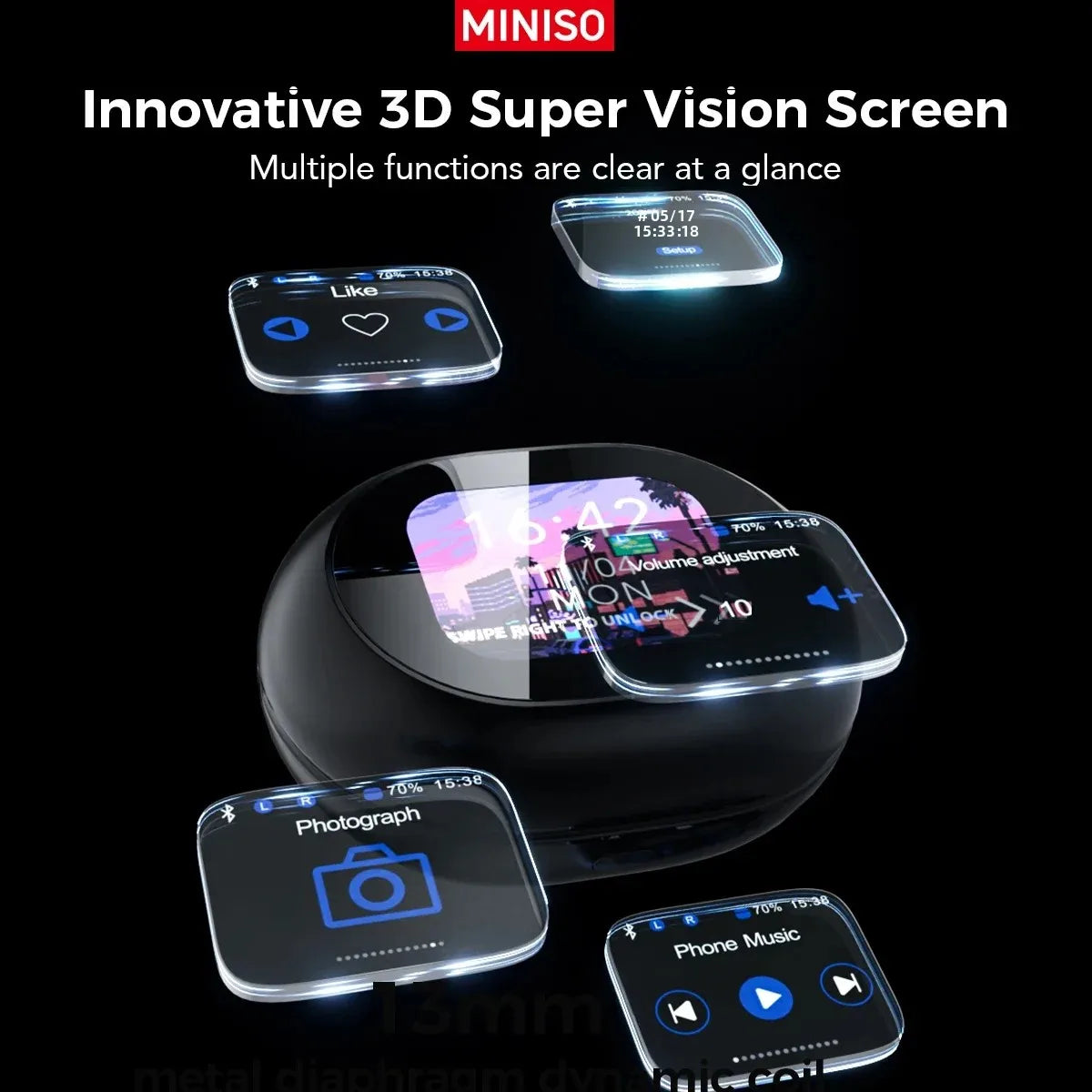 AI Translation Earbuds with Touchscreen & Bluetooth 5.4