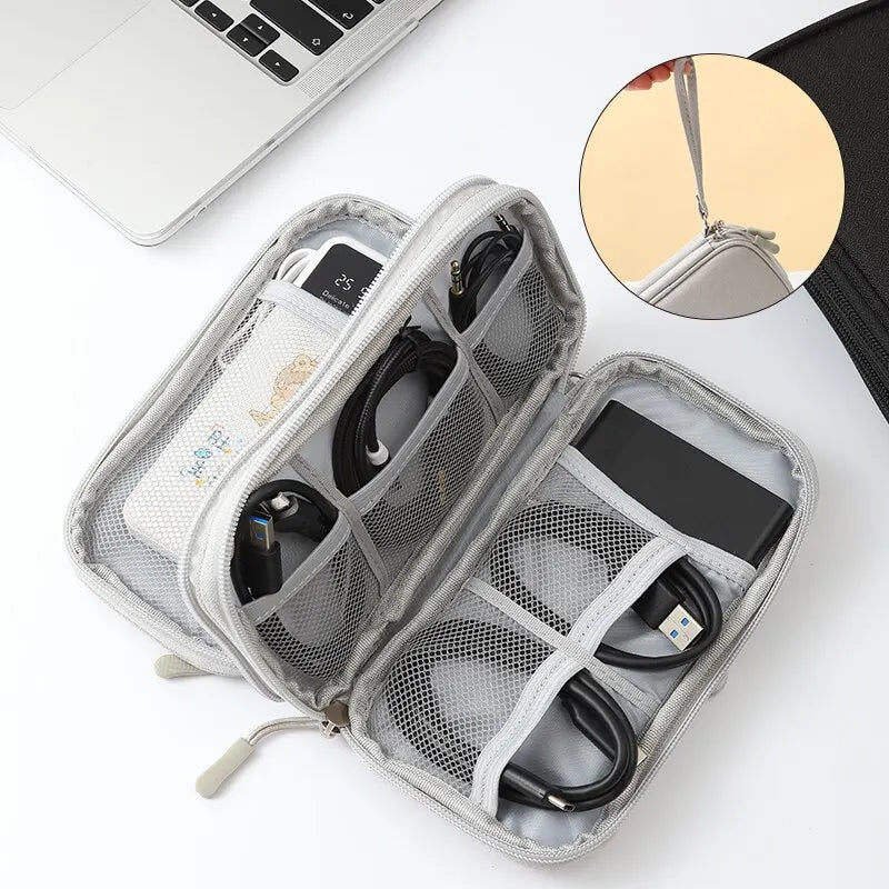 Portable Digital Storage Bag – USB Cable Organizer & Charger Holder