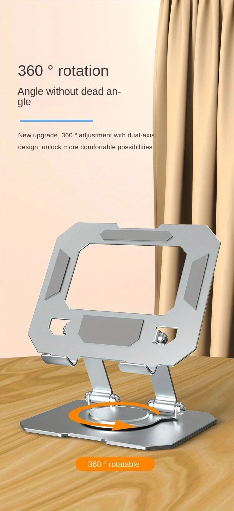 360° Rotating Tablet Stand: Foldable Desktop Holder for 4.7-12" Devices
