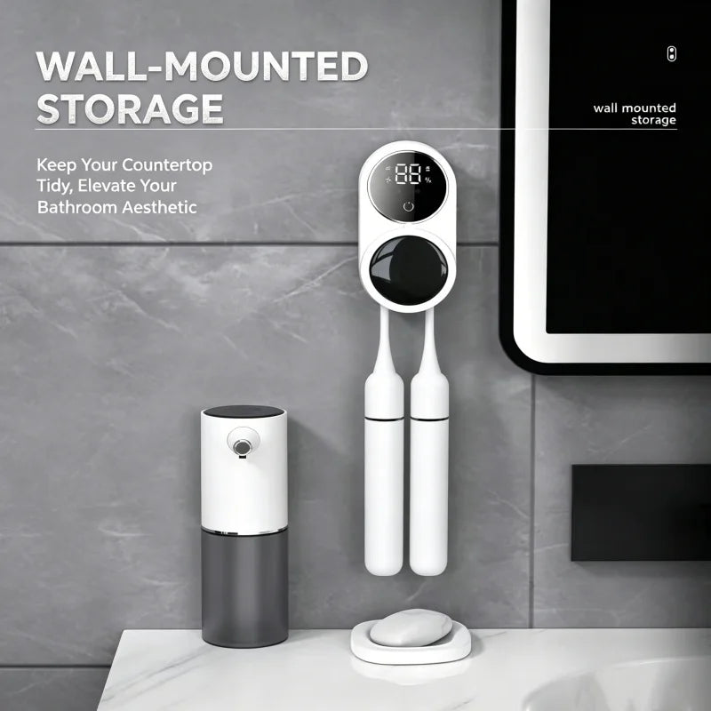 Portable UV Toothbrush Sterilizer with LED Display