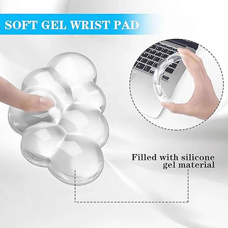 Transparent Silicone Mouse Pad and Keyboard Mat with Memory Foam Wrist Support | Anti-Slip & Ergonomic
