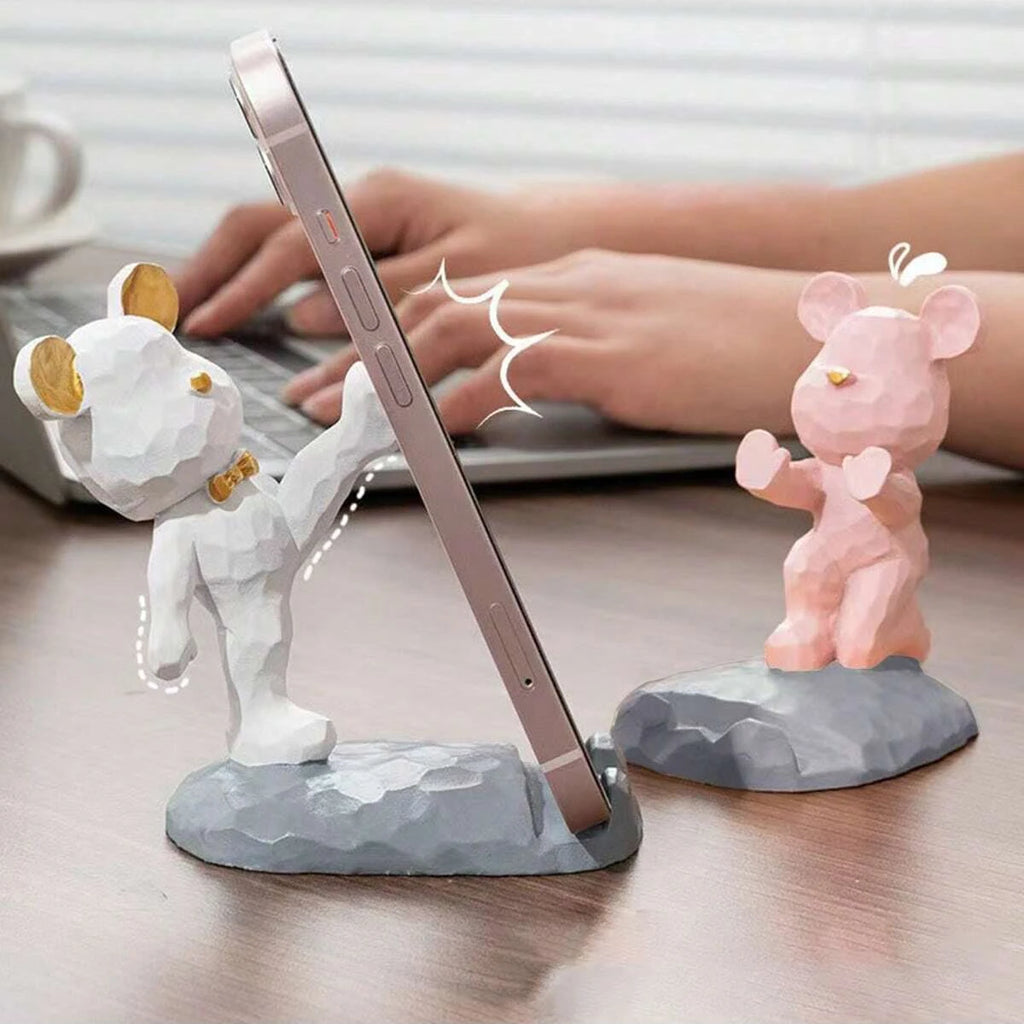 Cartoon Bear Phone Tablet Stand: Cute Lazy Bracket for Home Desk Decor