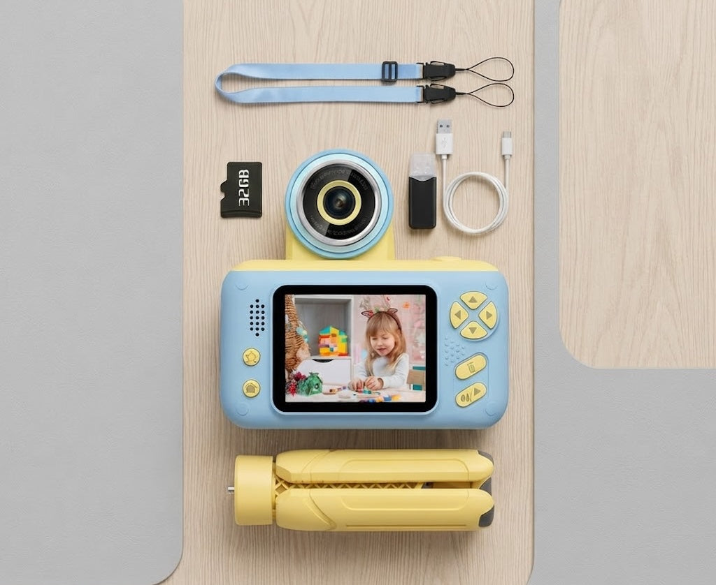 Kids Digital Camera with Flip Lens – 40MP HD Video Camcorder with Tripod, 2.4" Screen & 32GB Card