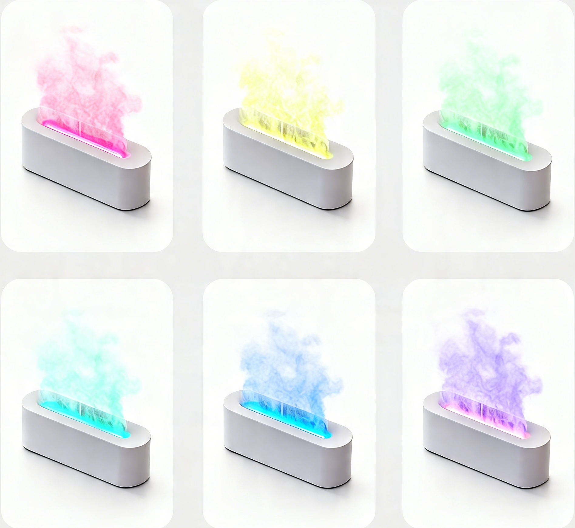 Simulation Colorful Flame Aroma Diffuser – 150ml Ultrasonic Cool Mist Humidifier with Timer (1/3/5H), 3 Light Modes (Flame/Multi-Color/Single-Color)