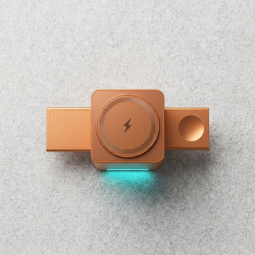 3-in-1 Magnetic Wireless Charging Cube: Foldable 15W Fast Charger Dock