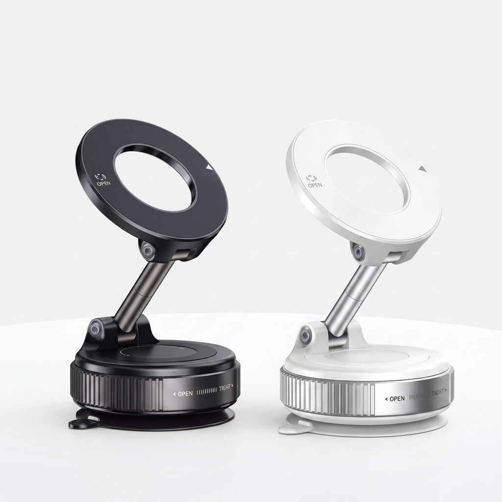 N52 Magnetic Phone Holder: Foldable 360° Suction Cup Mount