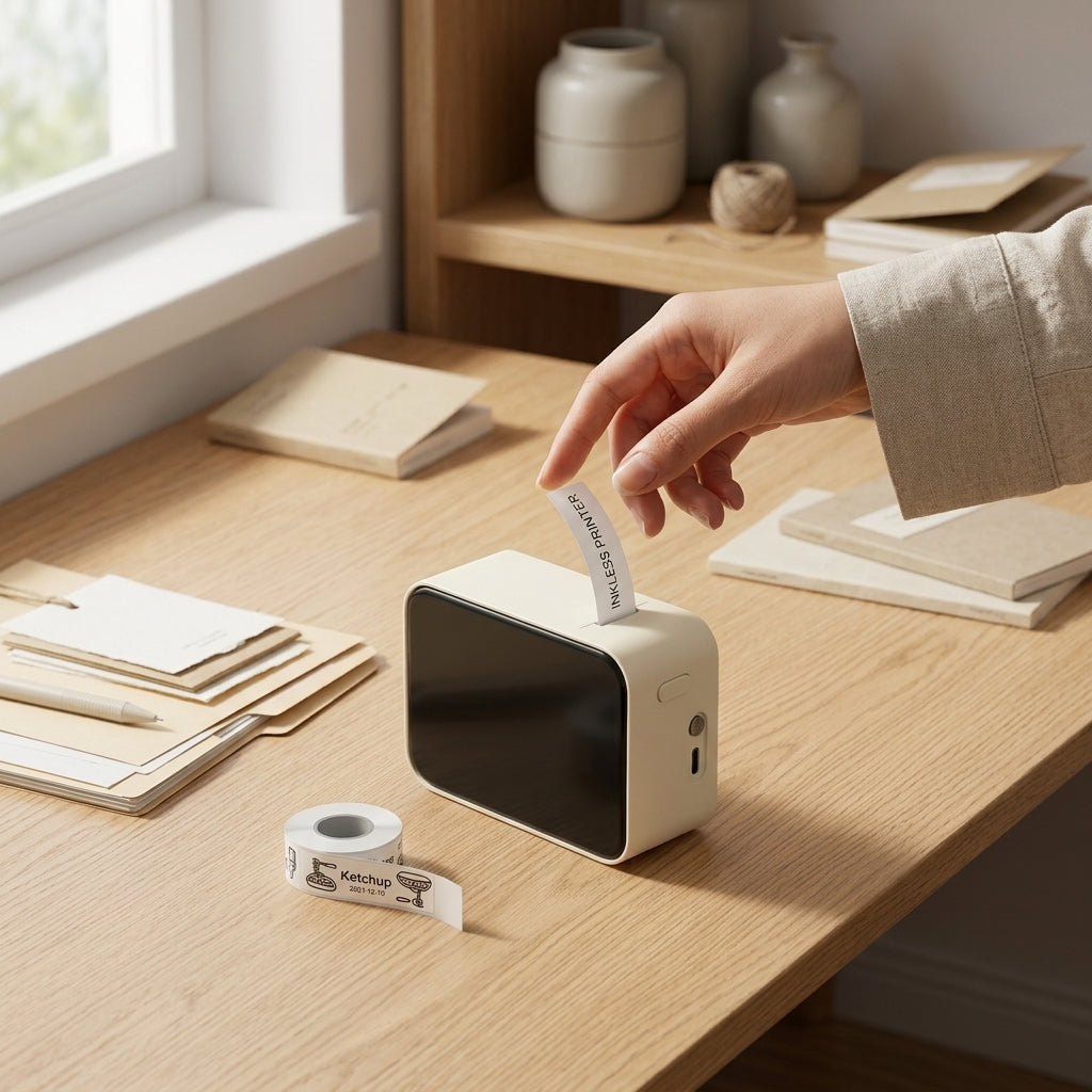 Mini Thermal Label Printer – Portable Wireless Bluetooth Labeling Sticker Machine