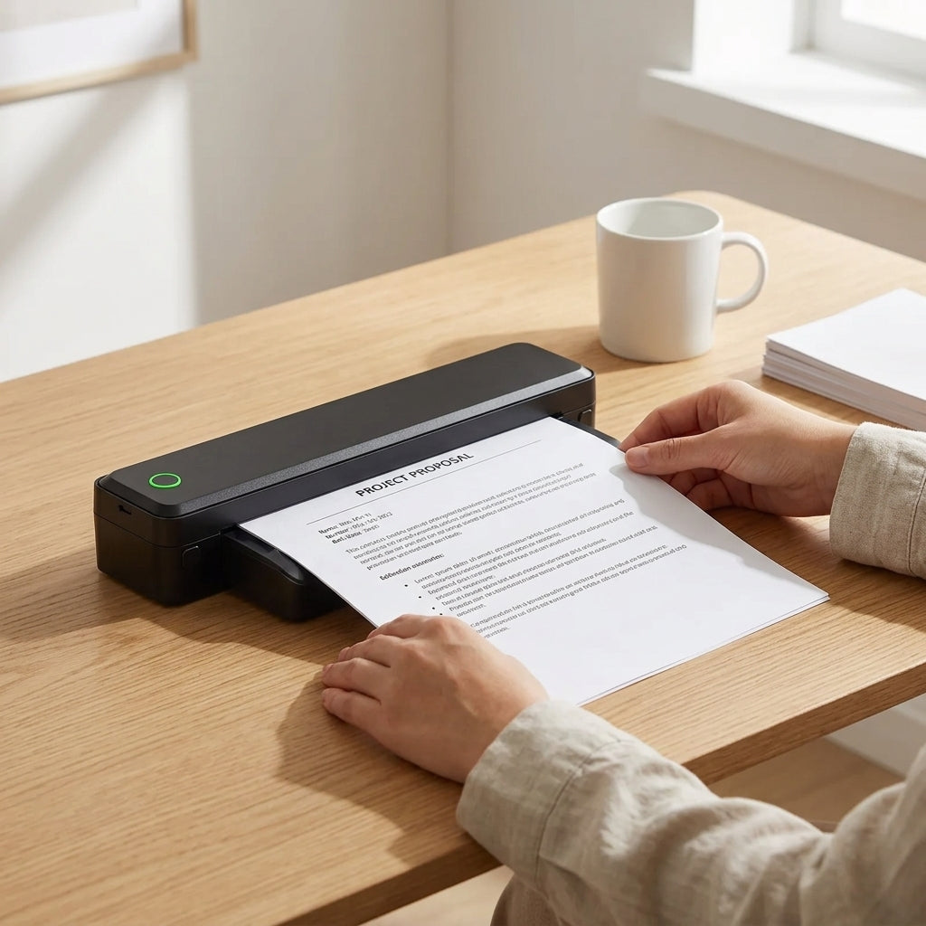 U8 Portable Wireless Thermal Printer – Inkless A4 Label Maker, Bluetooth/USB Compatible with Android/iOS Laptop, Supports A4/A5/B5/US Letter