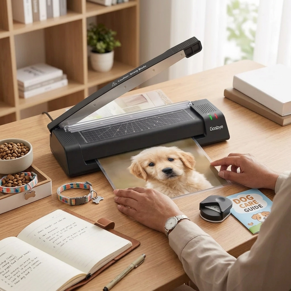 13-Inch Thermal Laminator with Built-in Steel Paper Cutter & Rounder – Includes 13 Laminating Pouches, Jam Release, Hot/Cold Modes