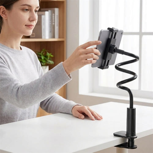 360° Flexible Gooseneck Tablet/Phone Stand with C-Clamp for Bed/Desk
