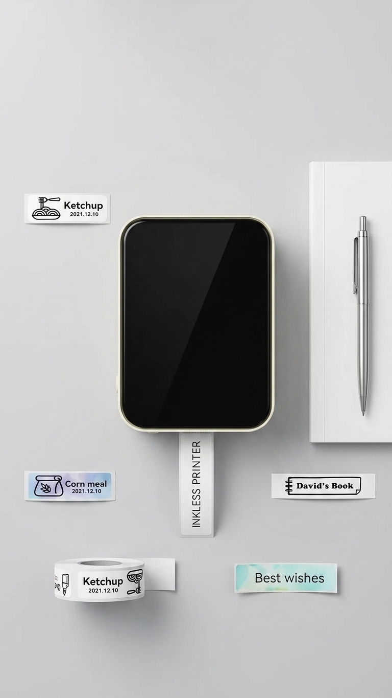 Mini Thermal Label Printer – Portable Wireless Bluetooth Labeling Sticker Machine