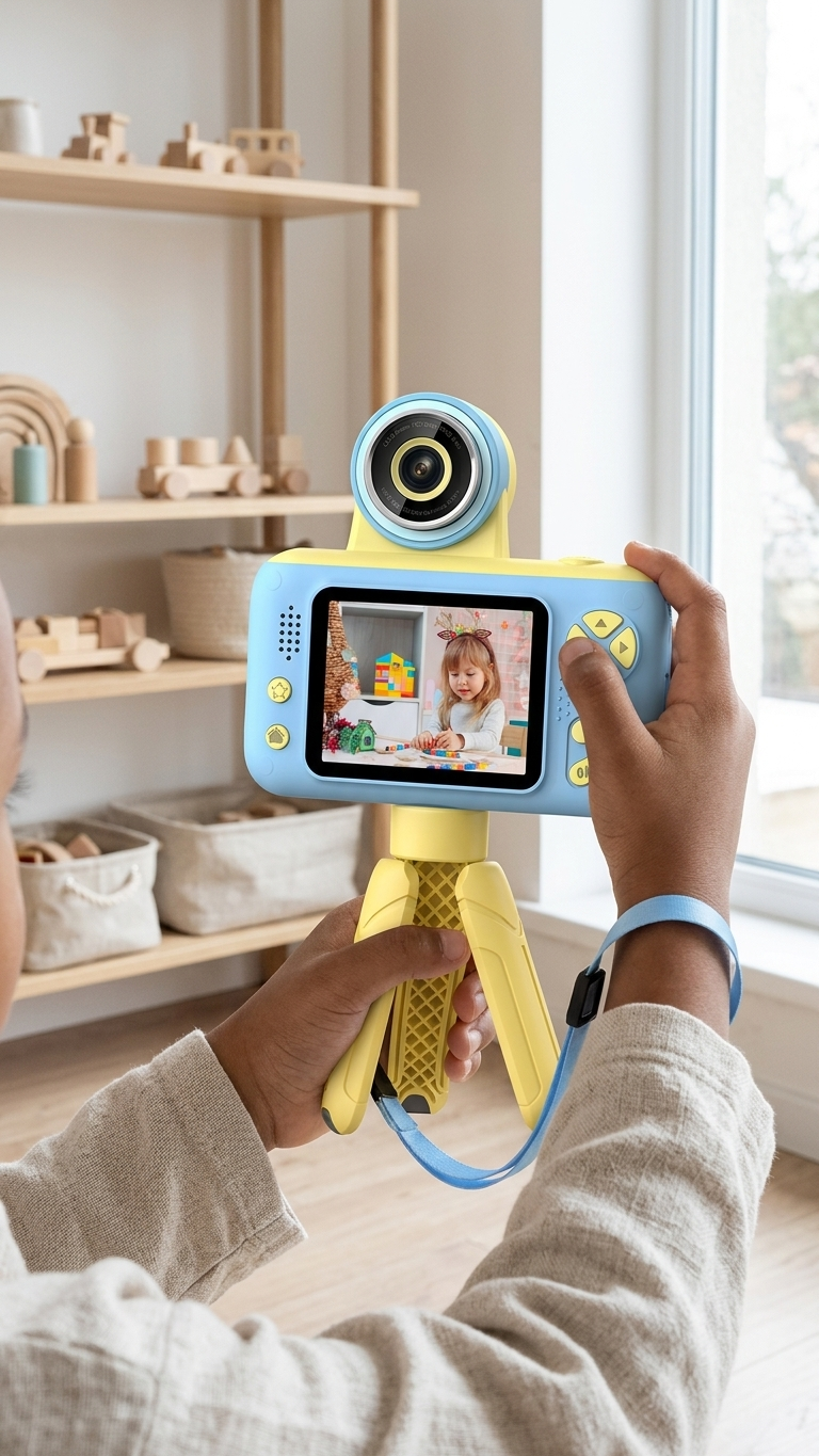 Kids Digital Camera with Flip Lens – 40MP HD Video Camcorder with Tripod, 2.4" Screen & 32GB Card