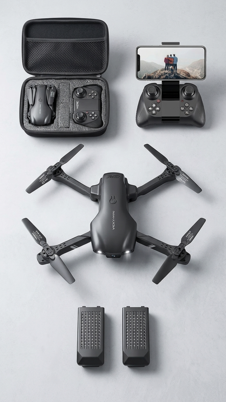 V13 RC Drone with 6K HD Dual Camera – WiFi FPV Foldable Quadcopter with 2 Batteries (26 Min Flight Time), One-Key Takeoff/Landing, Altitude Hold, 3D Flips, Waypoint Functions for Beginners & Kids